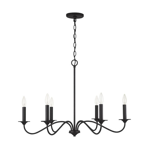 Capital Lighting Vincent 6 Light Chandelier, Black Iron - 437262BI