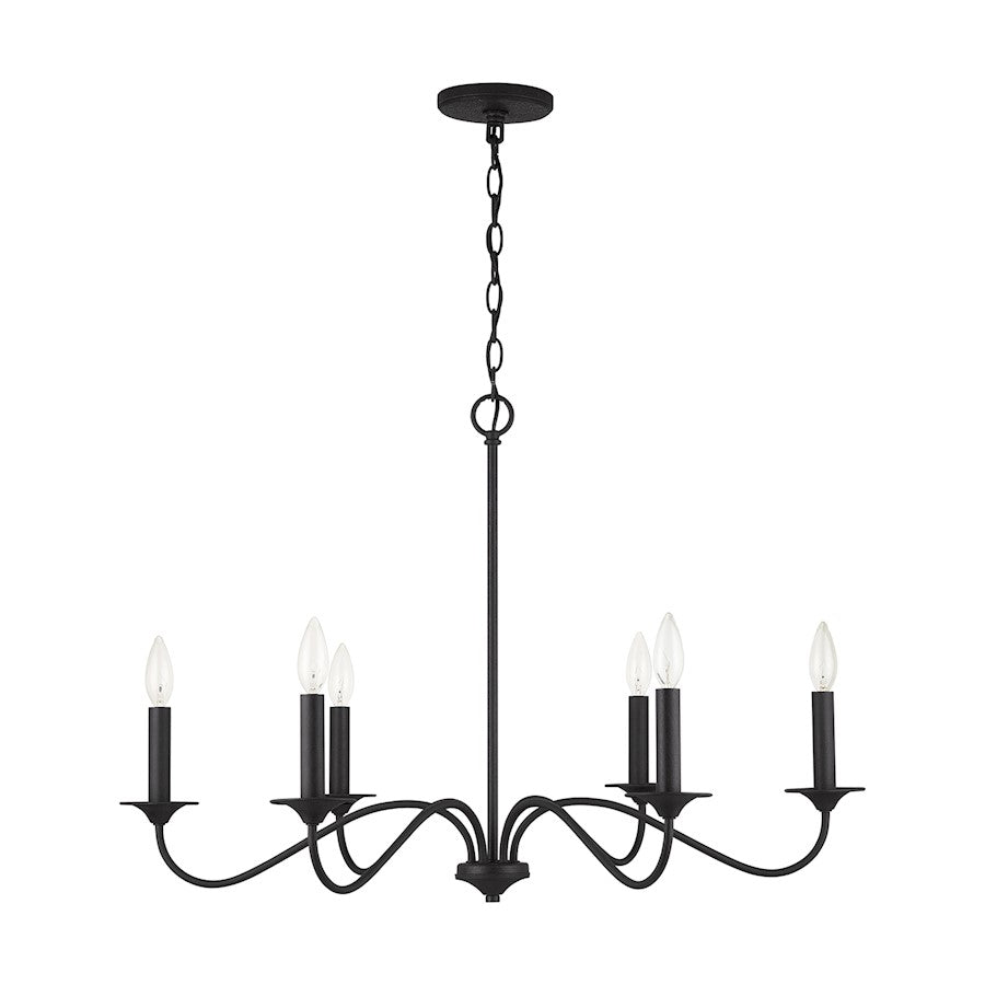 Capital Lighting Vincent 6 Light Chandelier, Black Iron - 437262BI