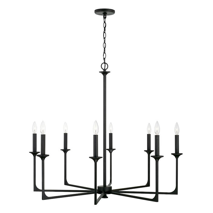 Capital Lighting Clint 8 Light Chandelier in Black Iron