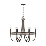 Capital Lighting Chaucer 6-Light Chandelier, Buffed Bronze - 437461FZ
