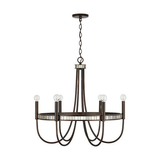 Capital Lighting Chaucer 6-Light Chandelier, Buffed Bronze - 437461FZ