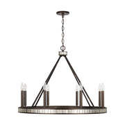 Capital Lighting Chaucer 8-Light Chandelier, Buffed Bronze - 437481FZ