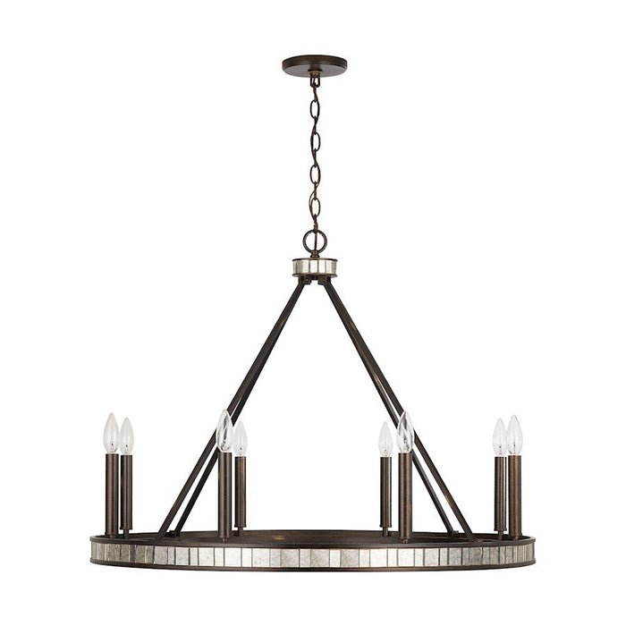 Capital Lighting Chaucer 8-Light Chandelier, Buffed Bronze - 437481FZ