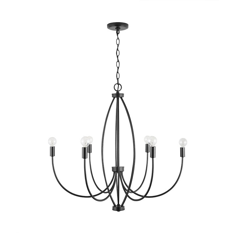 Capital Lighting Corey 6-Light Chandelier, Matte Black - 438861MB