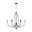 Capital Lighting Corey 6-Light Chandelier, Matte Black - 438861MB