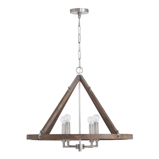 Capital Lighting Hugo 4-Light Chandelier, Grey Wash Matte Nickel - 440141GN