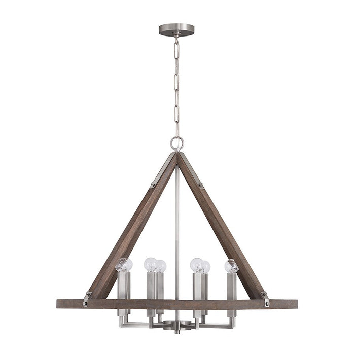 Capital Lighting Hugo 8-Light Chandelier, Grey Wash Matte Nickel - 440181GN