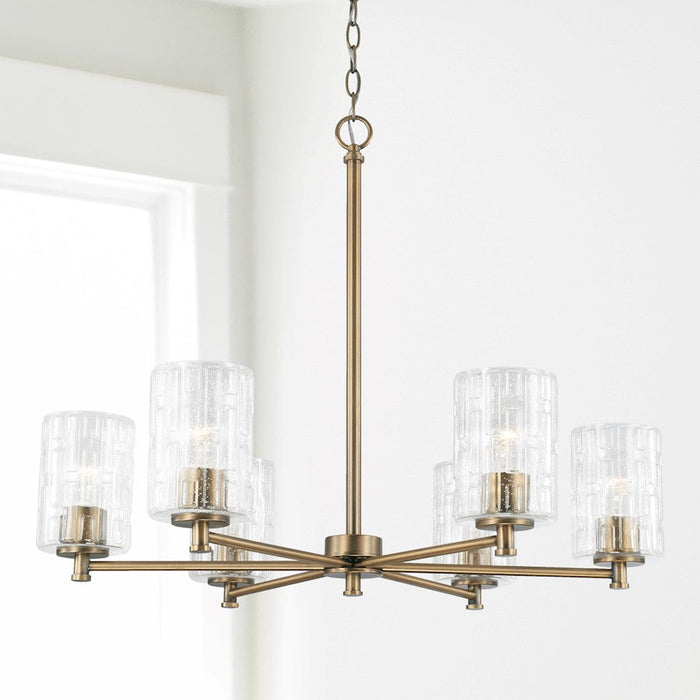 Capital Lighting Emerson 6 Light Chandelier, Embossed