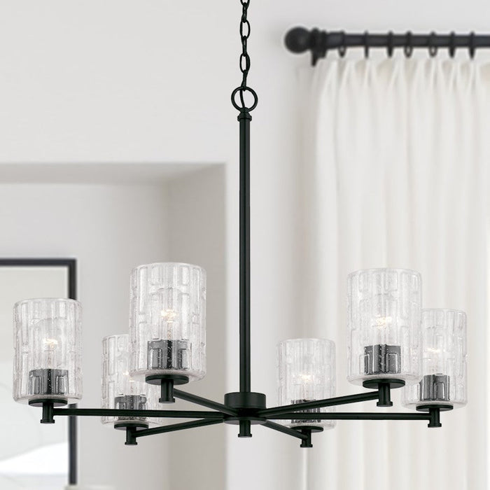 Capital Lighting Emerson 6 Light Chandelier, Embossed