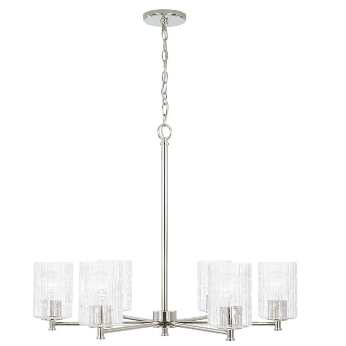 Capital Lighting Emerson 6 Light Chandelier, Nickel/Embossed - 441361PN-491