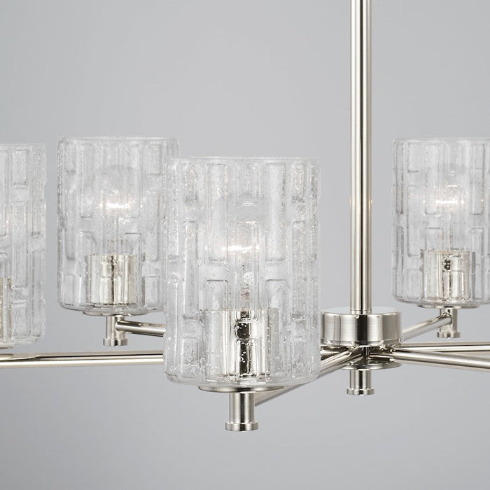 Capital Lighting Emerson 6 Light Chandelier, Embossed