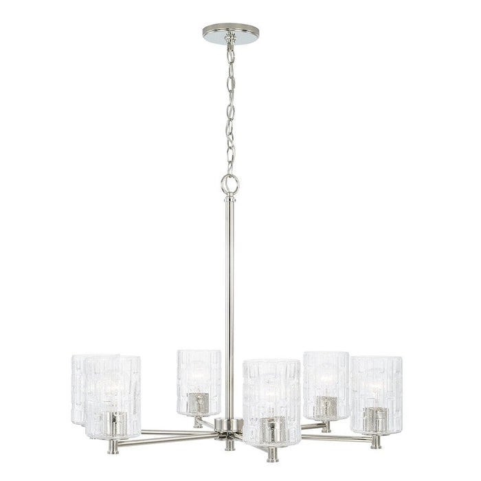 Capital Lighting Emerson 6 Light Chandelier, Embossed