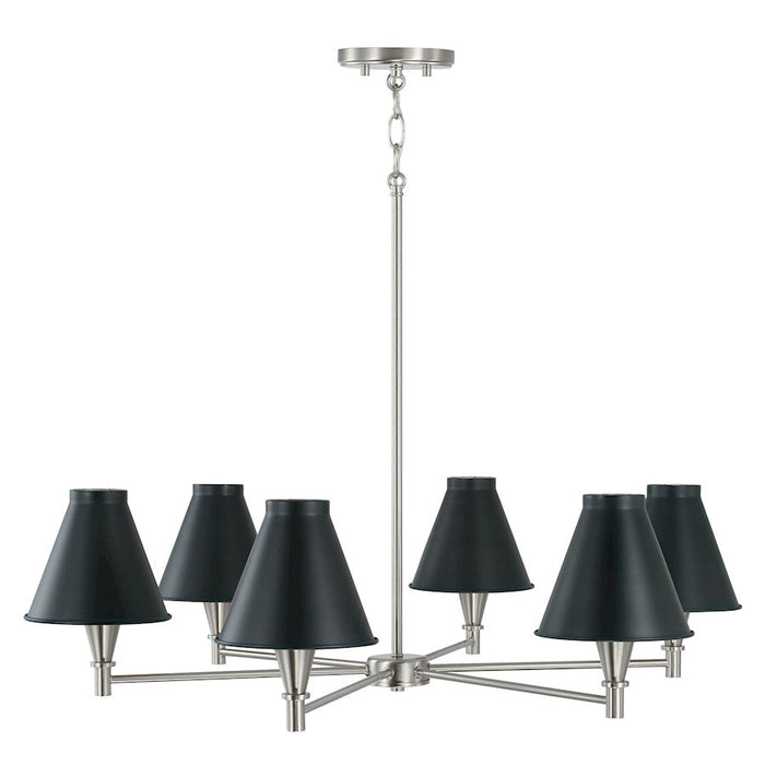 Capital Lighting Benson 6 Light Chandelier in Black Tie