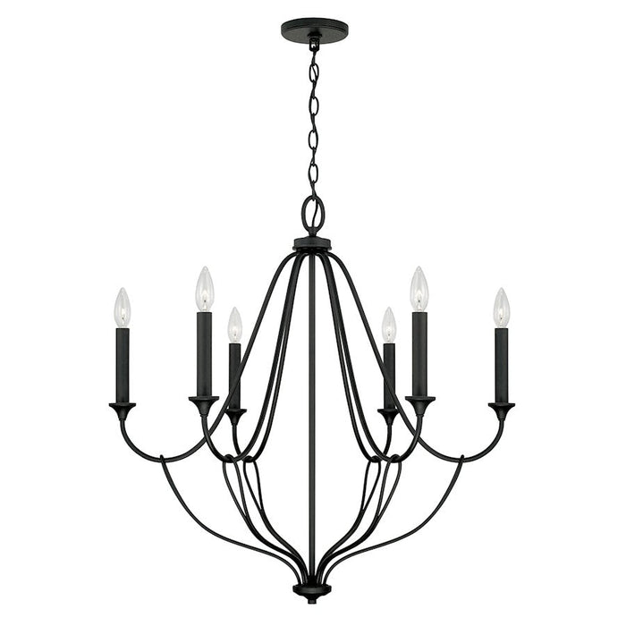 Capital Lighting Bentley 6 Light Chandelier in Black Iron - 441661BI