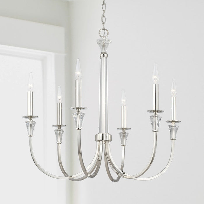 Capital Lighting Laurent Chandelier in Polished Nickel