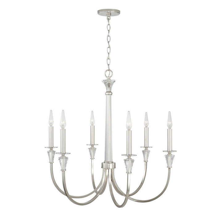 Capital Lighting Laurent Chandelier in Polished Nickel