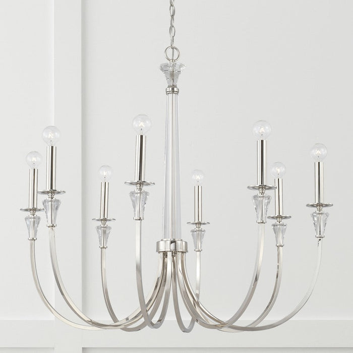 Capital Lighting Laurent Chandelier in Polished Nickel