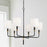 Capital Lighting Beckham 6 Light Chandelier, Glossy Black/Brass