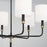 Capital Lighting Beckham 6 Light Chandelier, Glossy Black/Brass