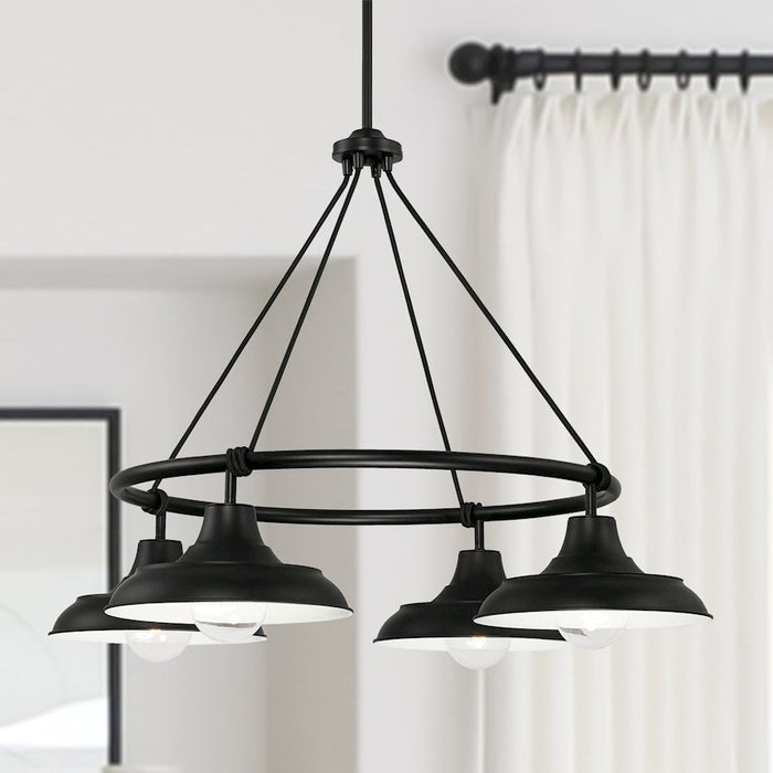 Capital Lighting Jones 4 Light Chandelier in Matte Black