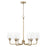 Capital Lighting Miller 6 Light Chandelier, Brass/Clear Ribbed - 442261AD-512