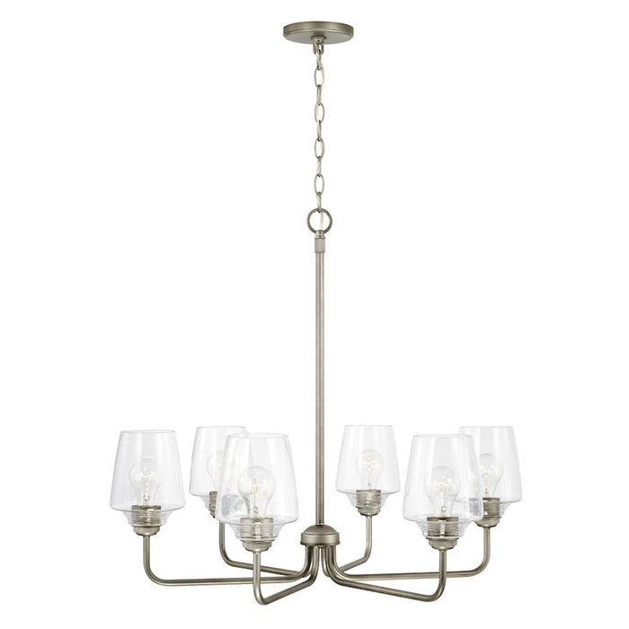 Capital Lighting Miller 6 Light Chandelier, Clear Ribbed