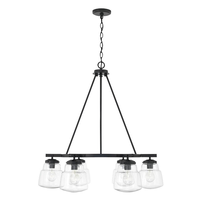 Capital Lighting Dillon 6 Light Chandelier in Matte Black/Clear - 442761MB-518