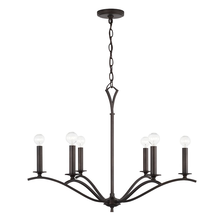 Capital Lighting Jaymes 6 Light Chandelier in Old Bronze - 442861OB