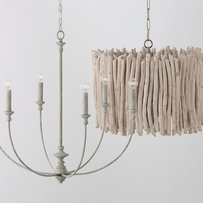 Capital Lighting Penelope 6 Light Chandelier in Painted Grey