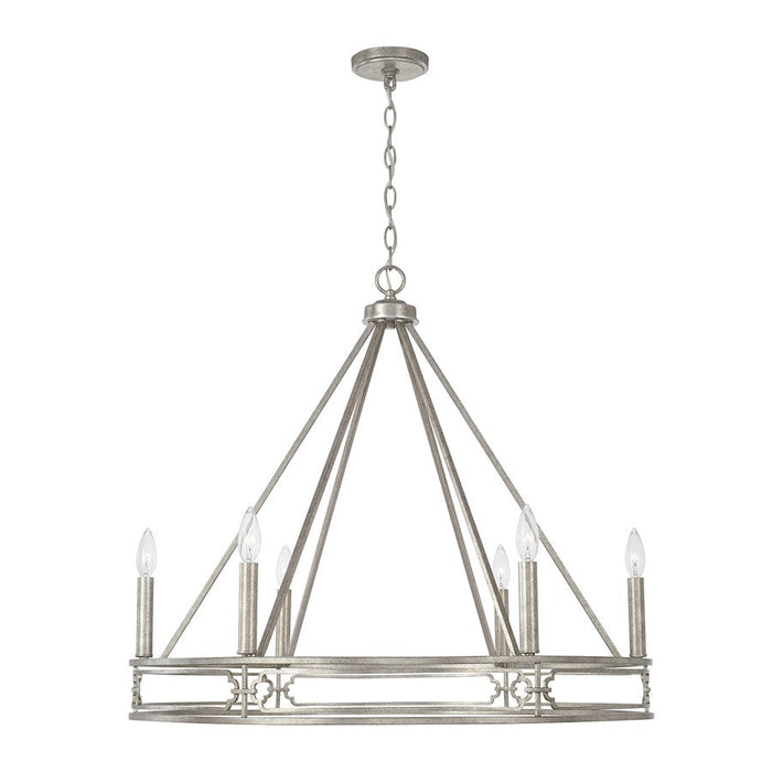 Capital Lighting Merrick 6 Light Chandelier in Antique Silver - 443461AS