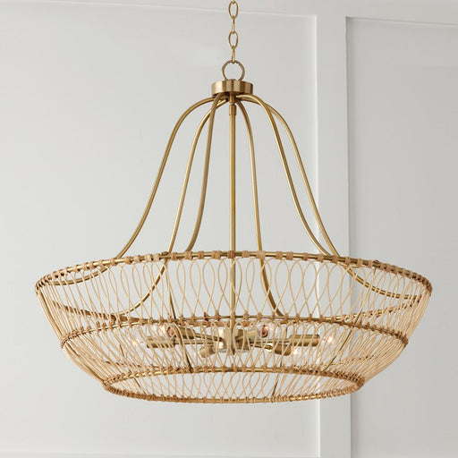 Capital Lighting Wren 6 Light Chandelier, Matte Brass