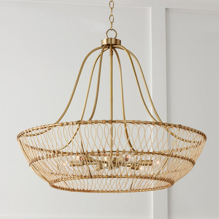 Capital Lighting Wren 6 Light Chandelier, Matte Brass