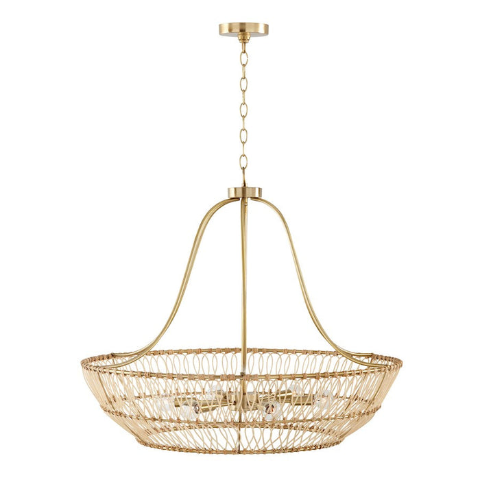 Capital Lighting Wren 6 Light Chandelier, Matte Brass