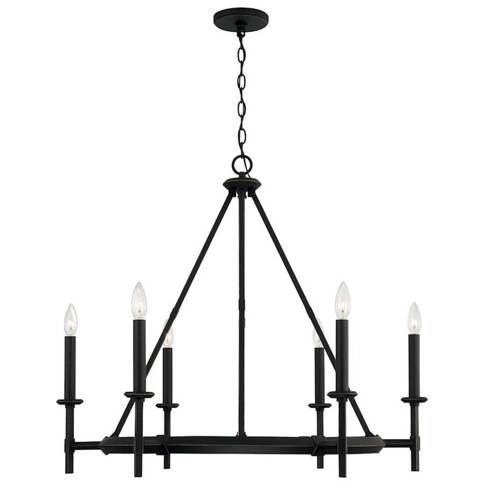 Capital Lighting Ogden 6 Light Chandelier, Brushed Black Iron - 445261IH