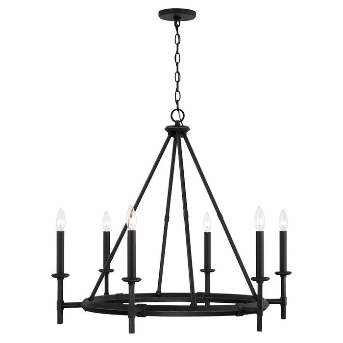 Capital Lighting Ogden 6 Light Chandelier, Brushed Black Iron