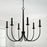 Capital Lighting Amara 6 Light Chandelier, Matte Black/Brass