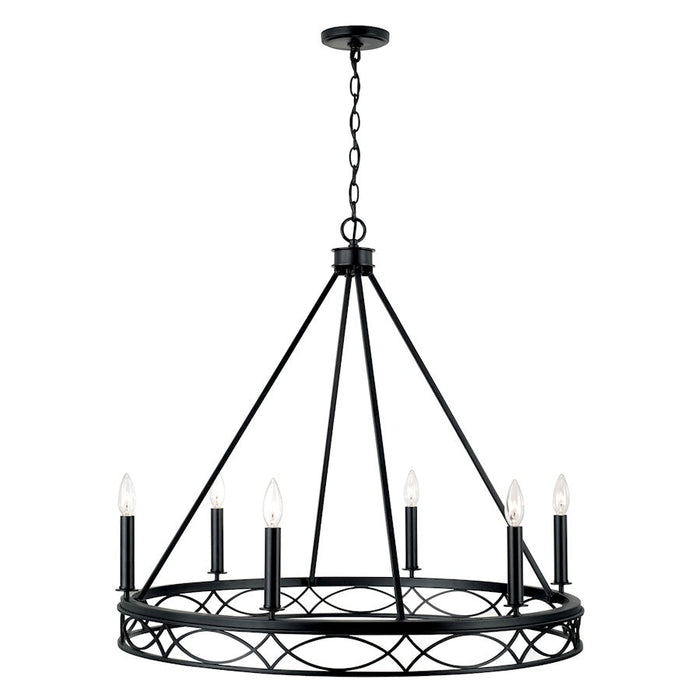 Capital Lighting Avery 6 Light Chandelier, Matte Black