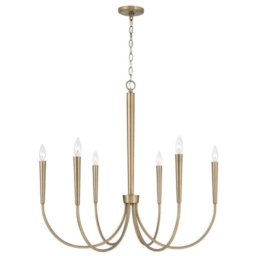 Capital Lighting Holden 6 Light Chandelier, Aged Brass - 445961AD