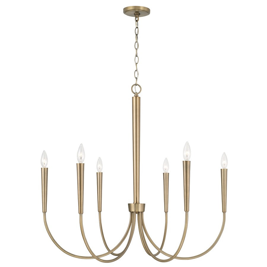 Capital Lighting Holden 6 Light Chandelier, Aged Brass - 445961AD