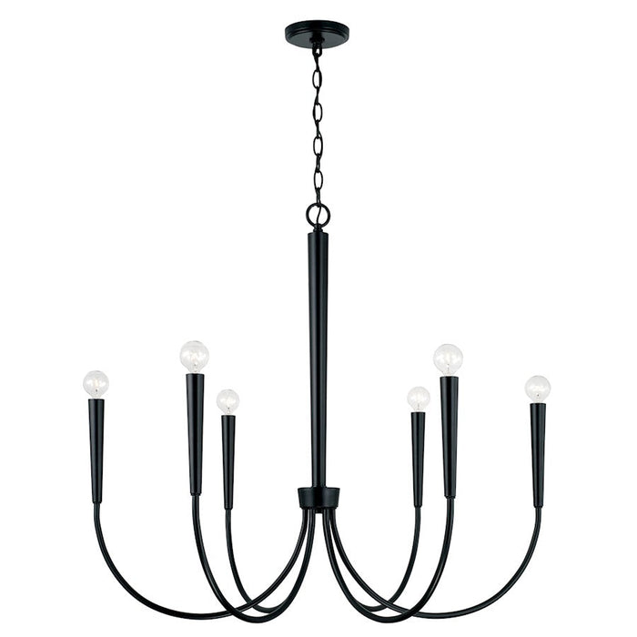 Capital Lighting Holden 6 Light Chandelier, Matte Black - 445961MB