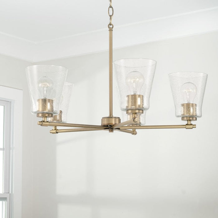 Capital Lighting Baker 5 Light Chandelier, Clear Seeded