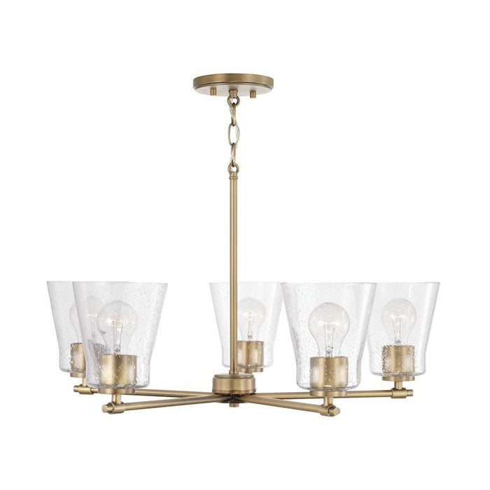 Capital Lighting Baker 5 Light Chandelier, Clear Seeded