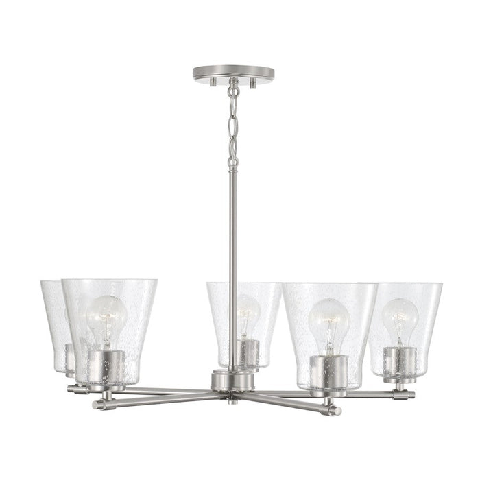 Capital Lighting Baker 5 Light Chandelier, Clear Seeded