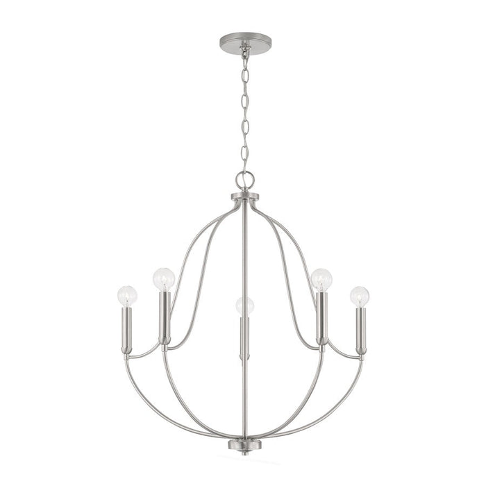 Capital Lighting Madison 5 Light Chandelier, Brushed Nickel - 447051BN