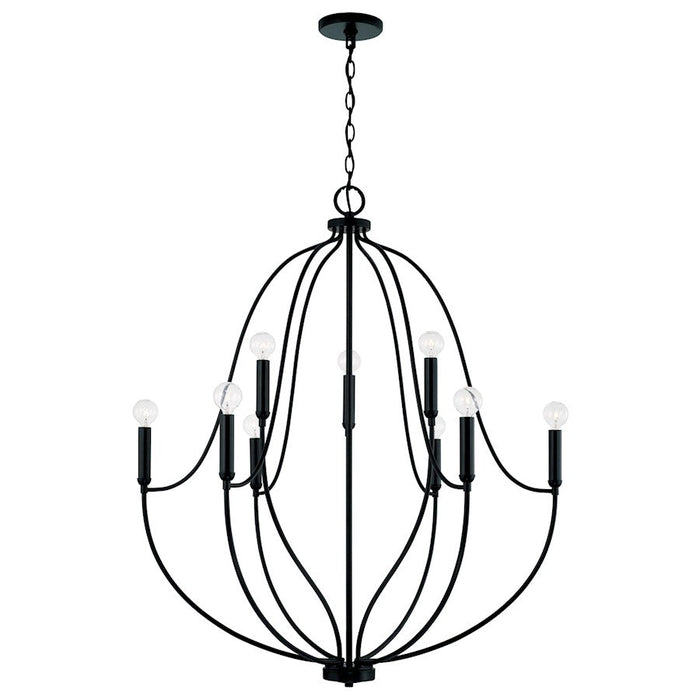 Capital Lighting Madison 9 Light Chandelier, Matte Black - 447091MB