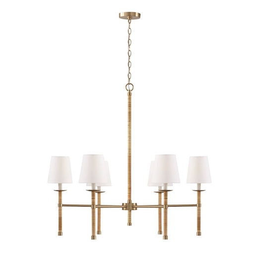 Capital Lighting Tulum 6 Light Chandelier, Brass/Natural - 447261MA-705