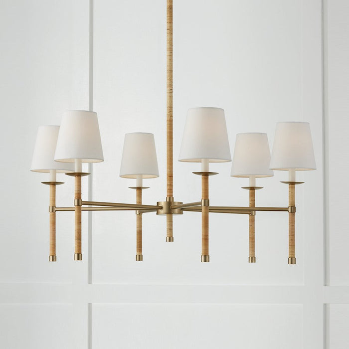 Capital Lighting Tulum 6 Light Chandelier, Brass/Natural