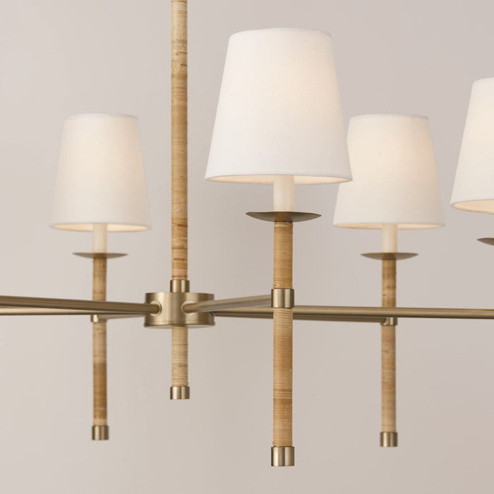 Capital Lighting Tulum 6 Light Chandelier, Brass/Natural