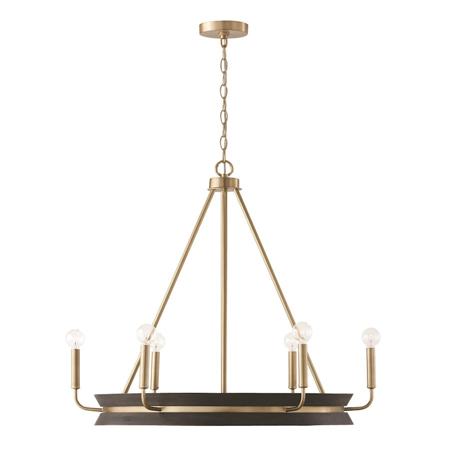 Capital Lighting Finn 6 Light Chandelier, Black - 447361KR