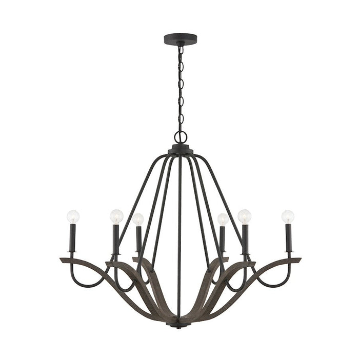 Capital Lighting Clive Large 6 Light Chandelier, Grey/Black - 447661CK